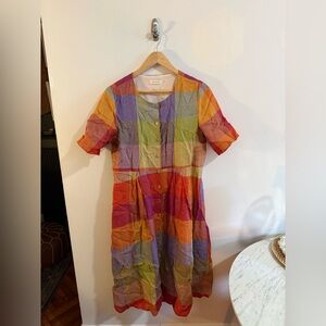 Roolee Multicolor Plaid Midi Dress